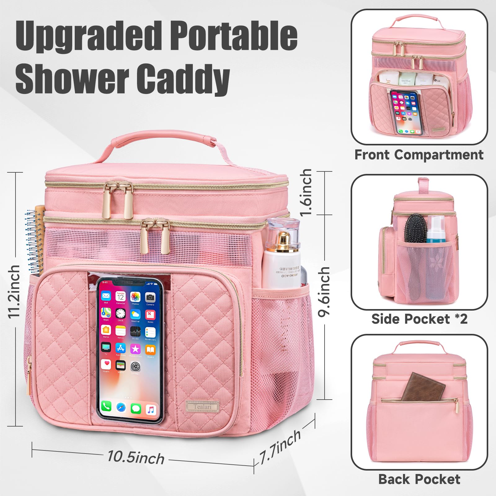 Tealari sac-toilette crochet métallique robuste, pratique pour suspendre dans la salle de bains.