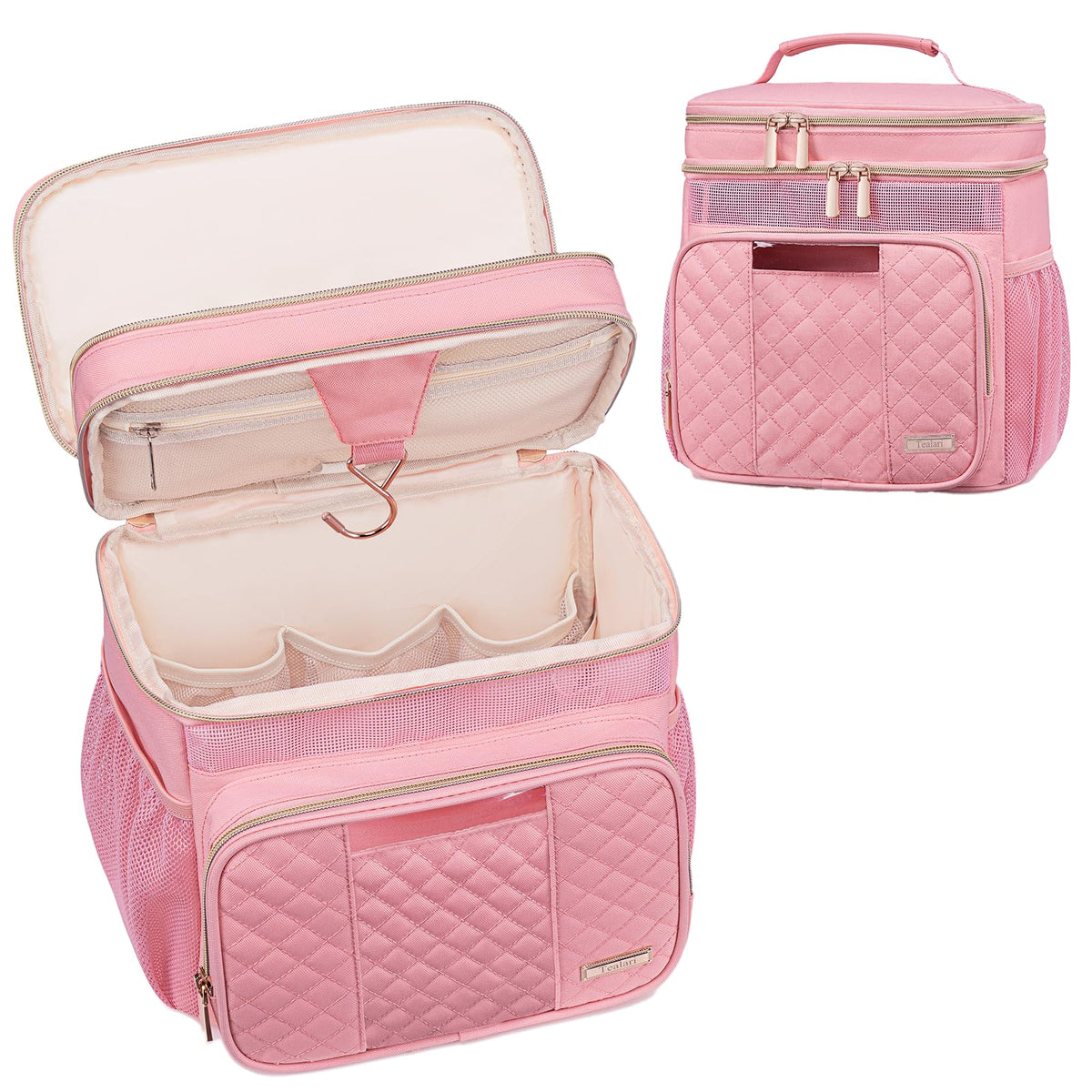 Tealari grand sac-toilette avec attache, offre une grande capacité pour vos essentiels.