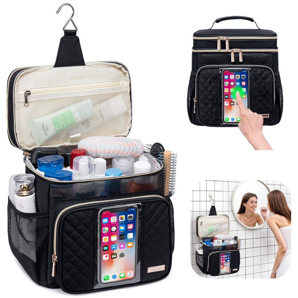 Tealari sac toilette avec 3 zips et 8 poches pour une organisation facile