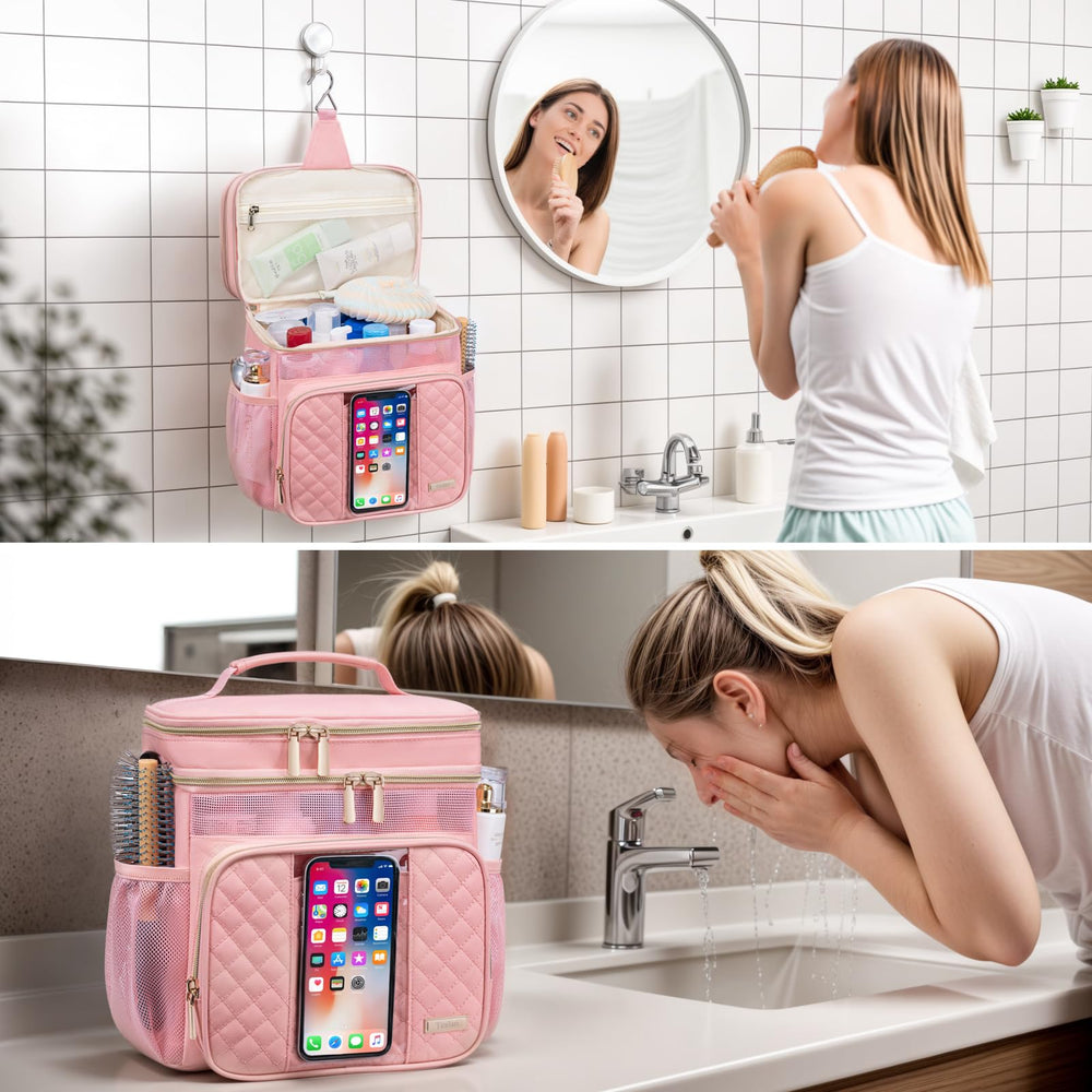 Tealari sac-toilette pliable portable, se replie pour gagner de l'espace.