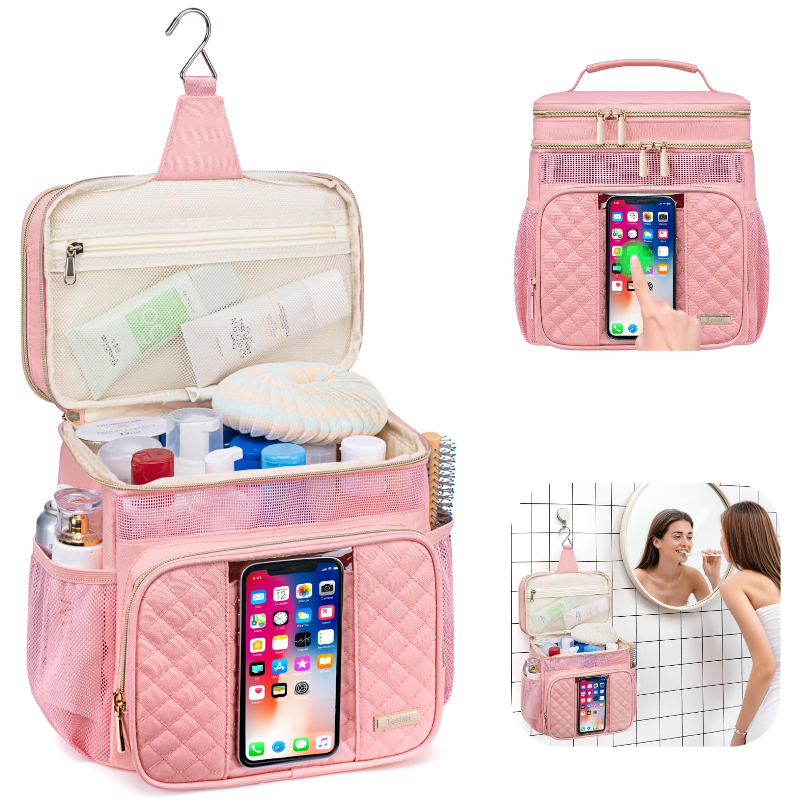 Tealari sac-toilette poche téléphone transparente etanche, accès rapide en déplacement.