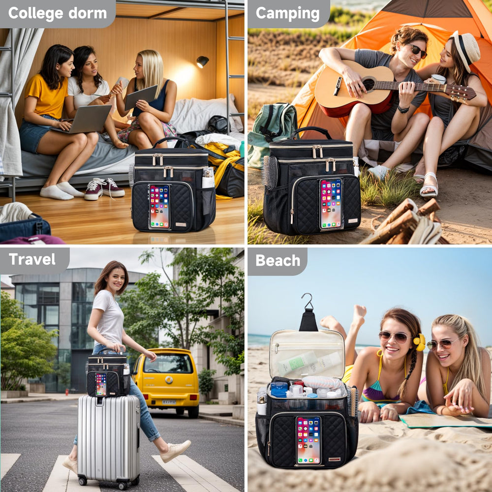 Tealari sac toilette poches mesh sur les côtés pour rangement supplémentaire