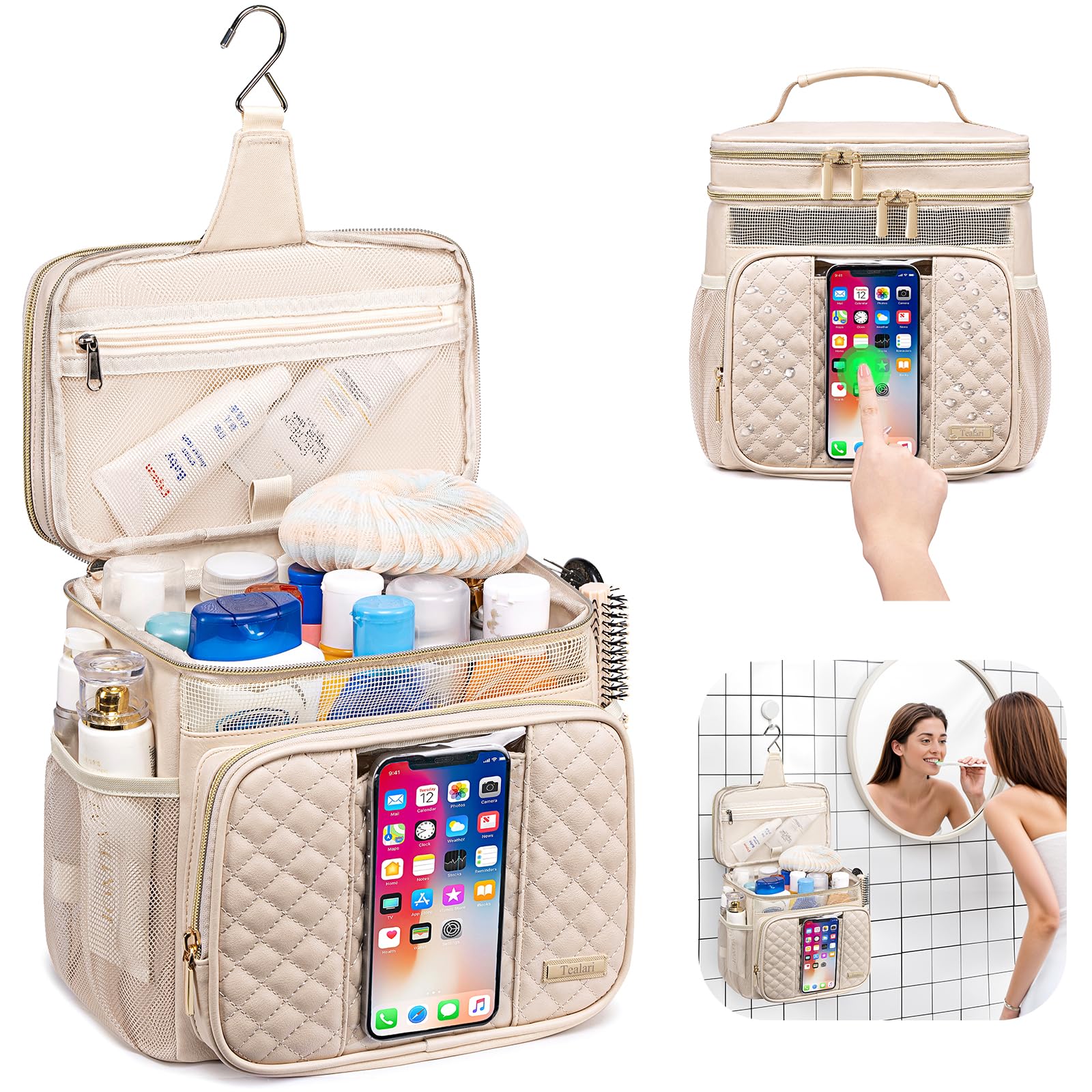 Trousse Tealari avec 3 compartiments et 8 poches pour tout garder séparé et rapide.