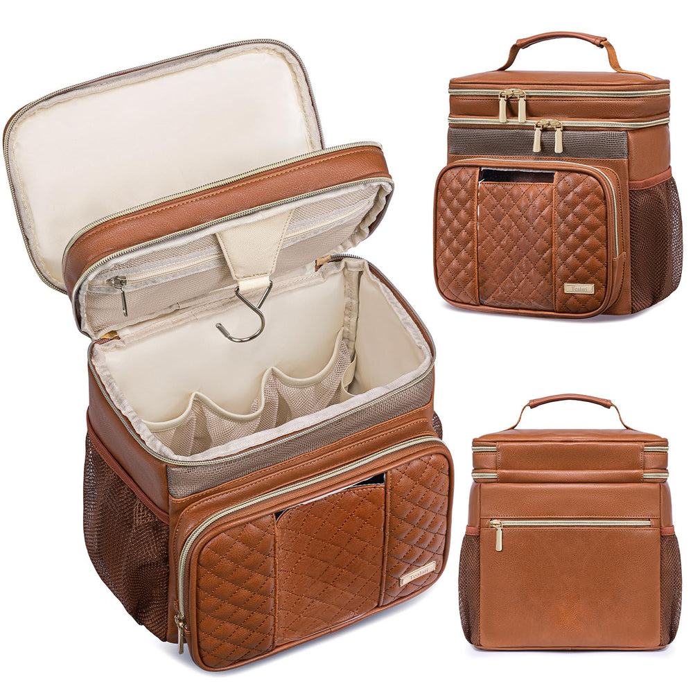 Tealari trousse toilette cuir grande capacité, organisation pratique pour tout emporter.
