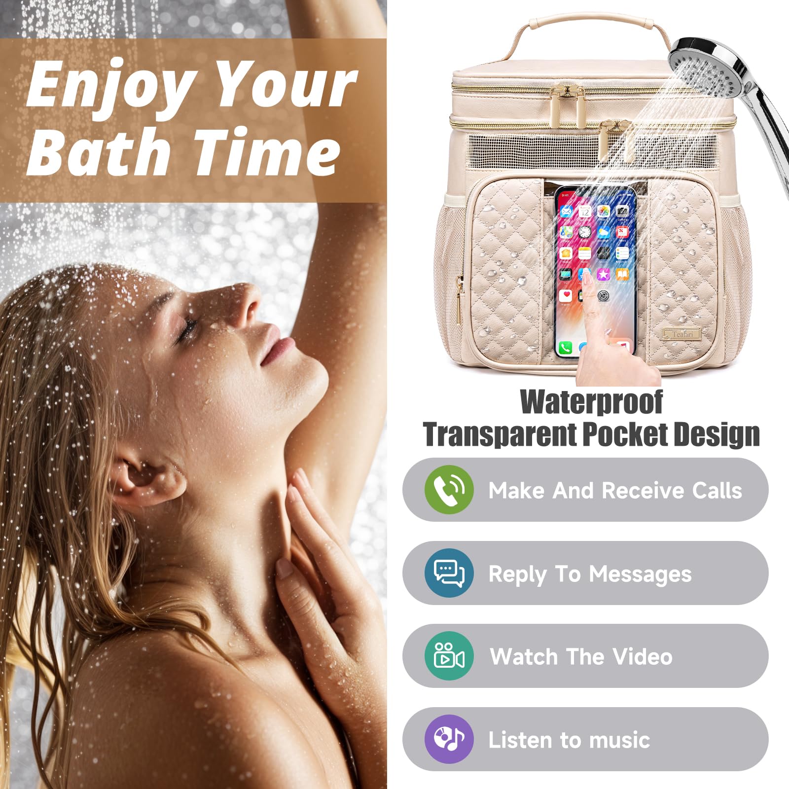 Poche étanche pour téléphone Tealari, pratique pour appels et vidéos en voyage.