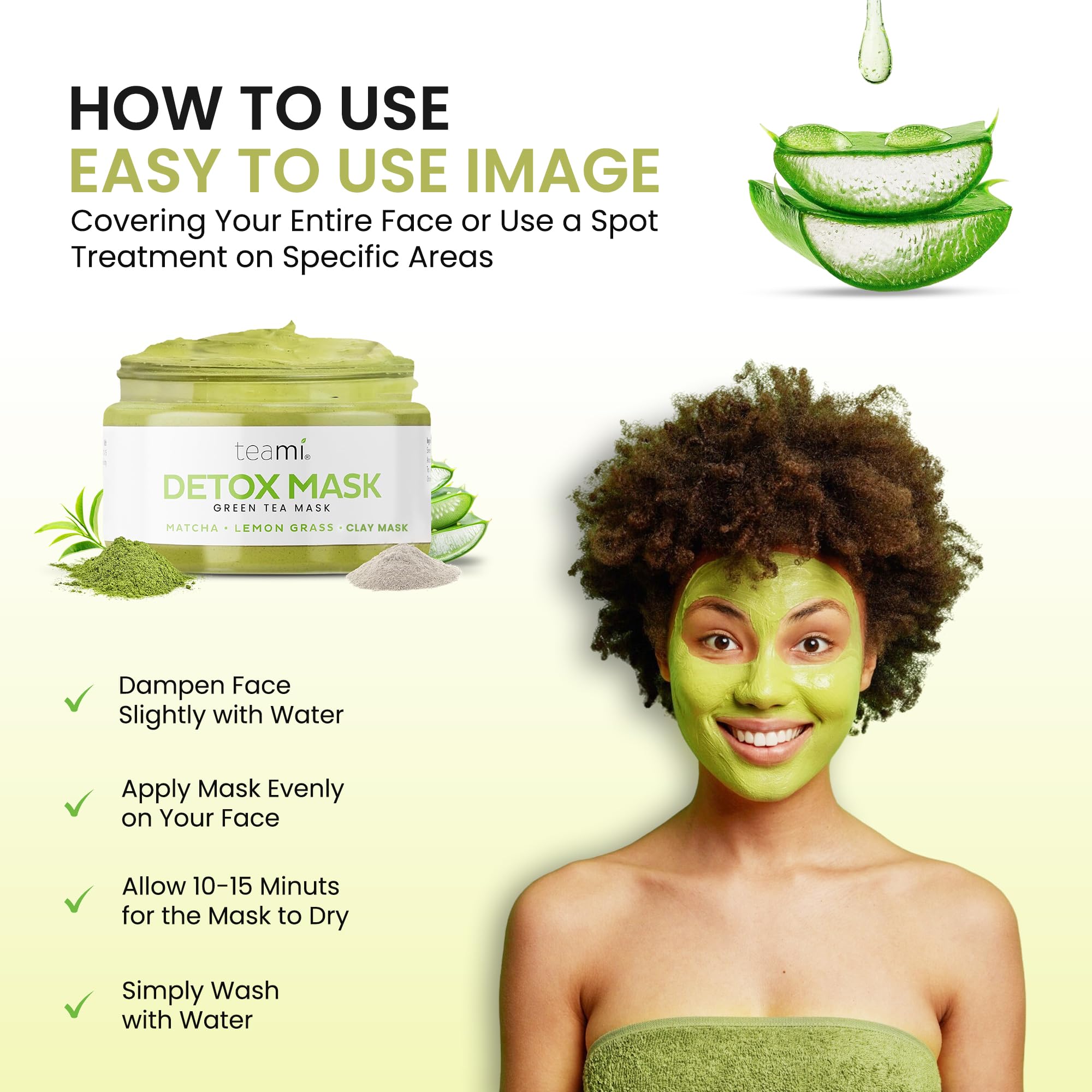 Teami Detox Face Mask ingredients like matcha green tea and lemongrass