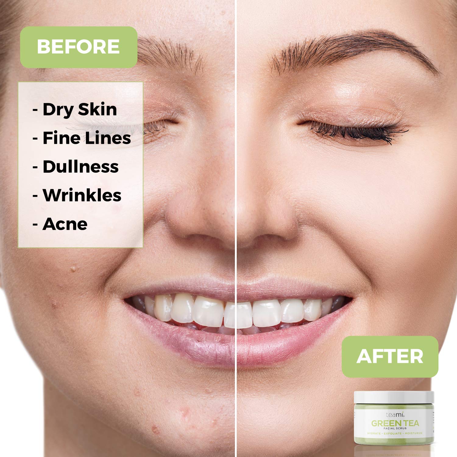 Teami Sugar exfoliant for face and body promotes a smooth, clean feel.