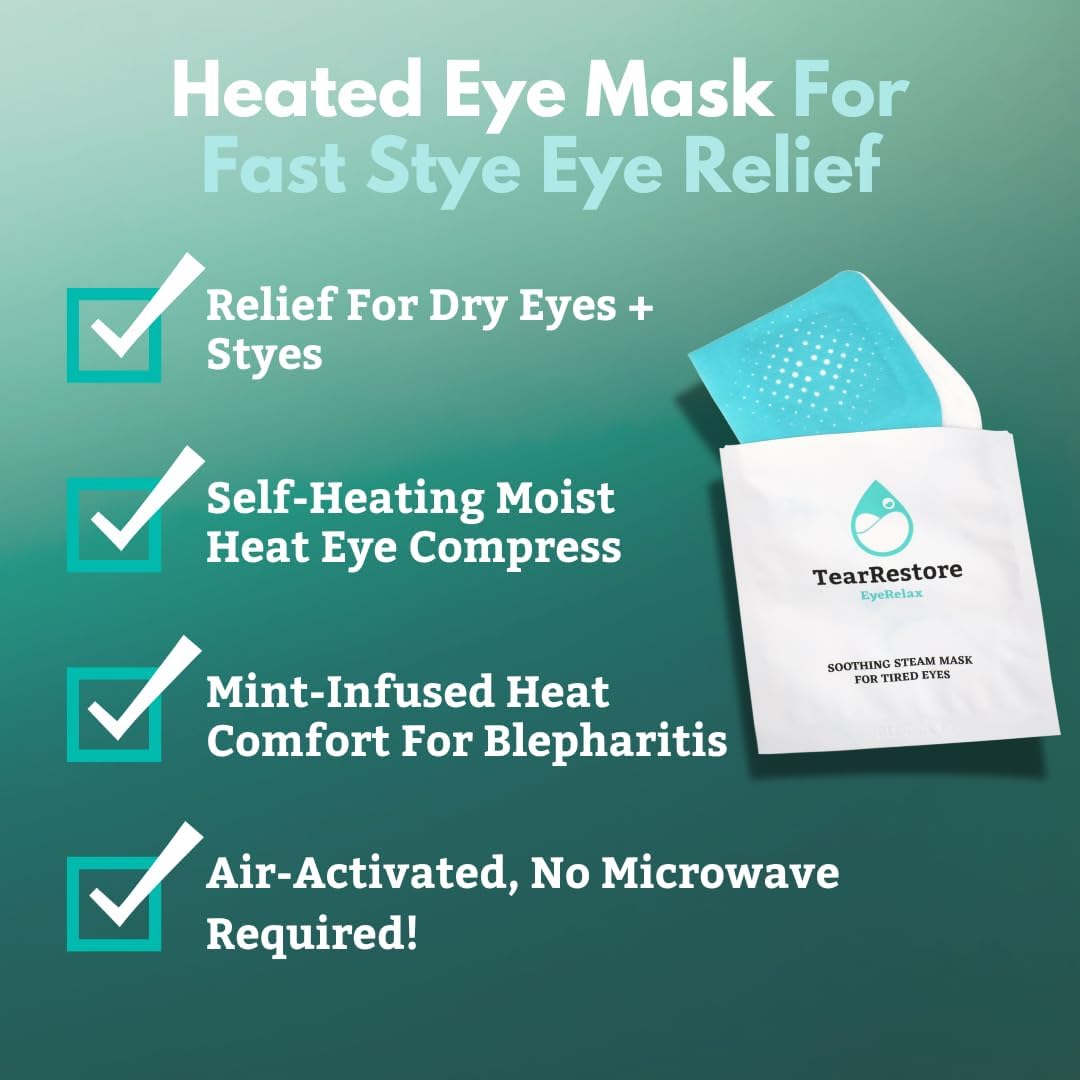 TearRestore EyeRelax emballage individuel pratique pour sessions hygiéniques et rapides.