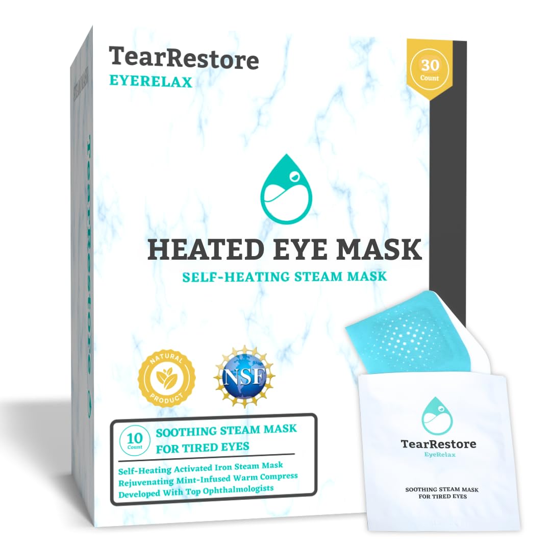 TearRestore EyeRelax—masque chauffant nocturne offrant confort et hydratation.