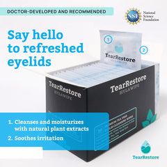 TearRestore lingette hyaluronique et aloe vera pour yeux sensibles et apaisement.