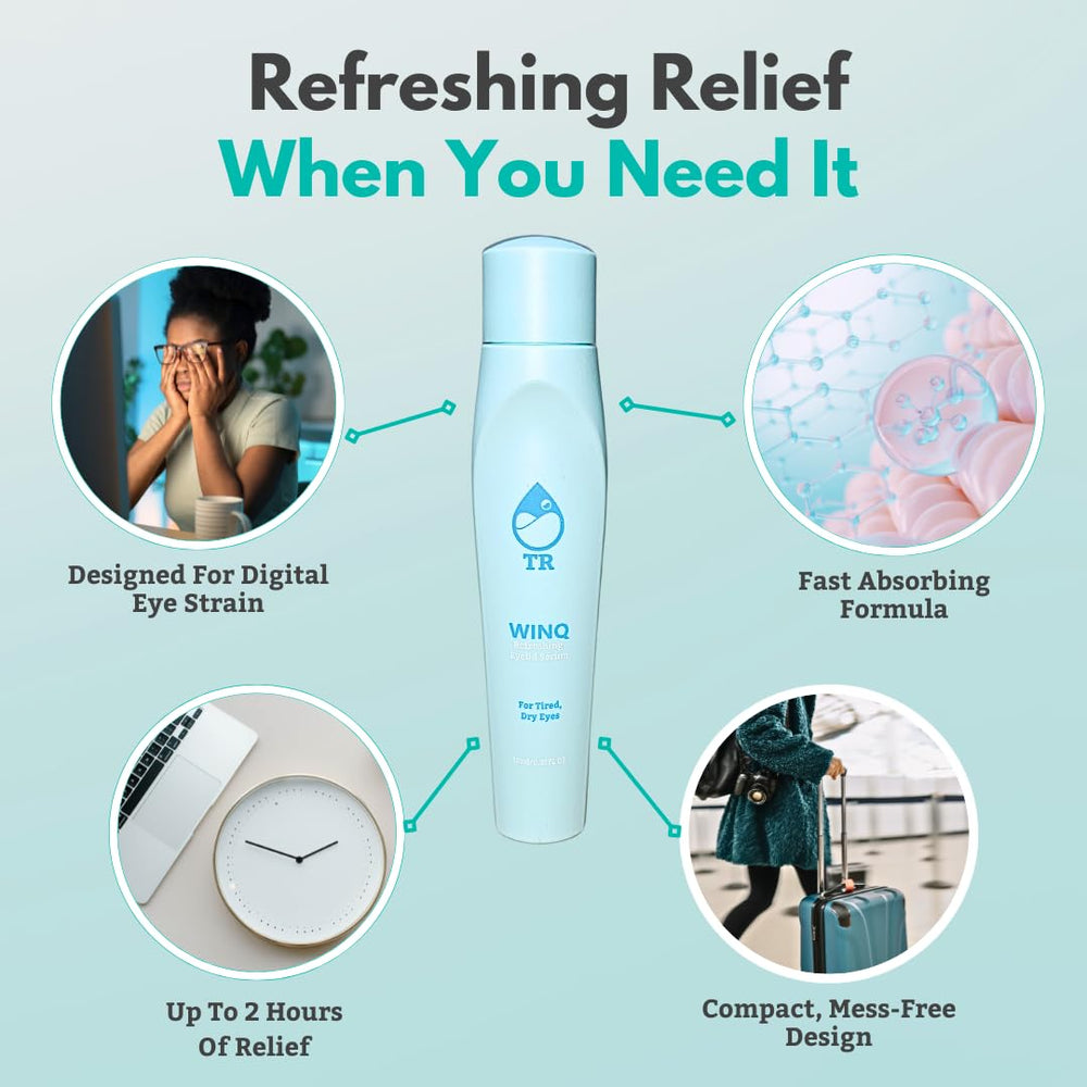 TearRestore WINQ – utilisation devant écran pour moins de fatigue oculaire
