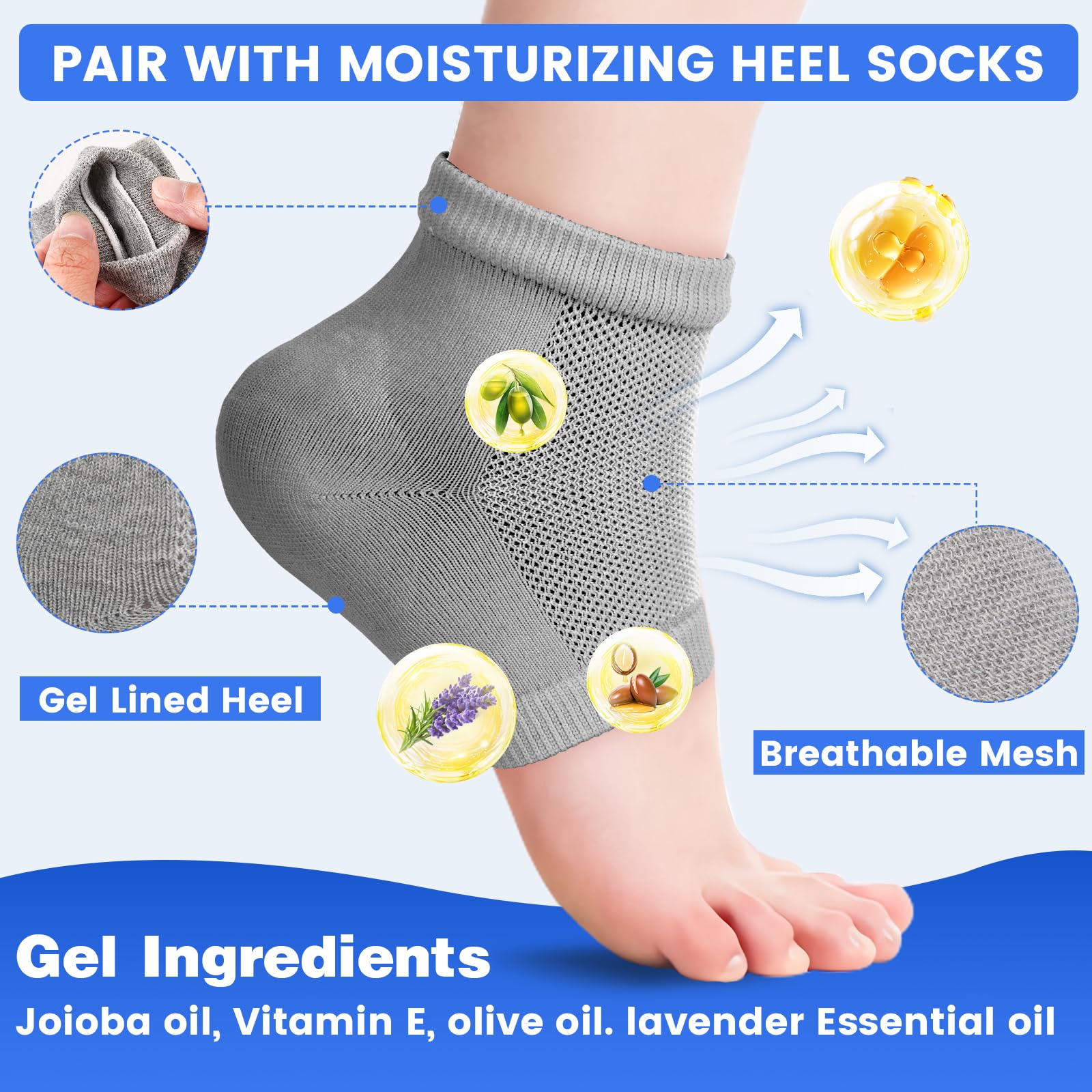 TEAWOO Chaussettes Gel - utilisées pour une hydratation nocturne renforcée.