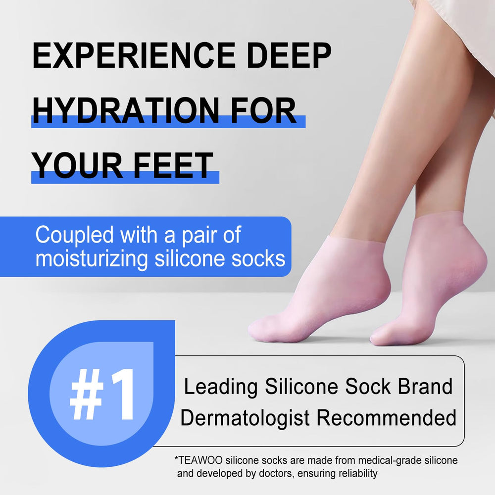 TEAWOO Chaussettes Silicone Incluses, absorption améliorée après application