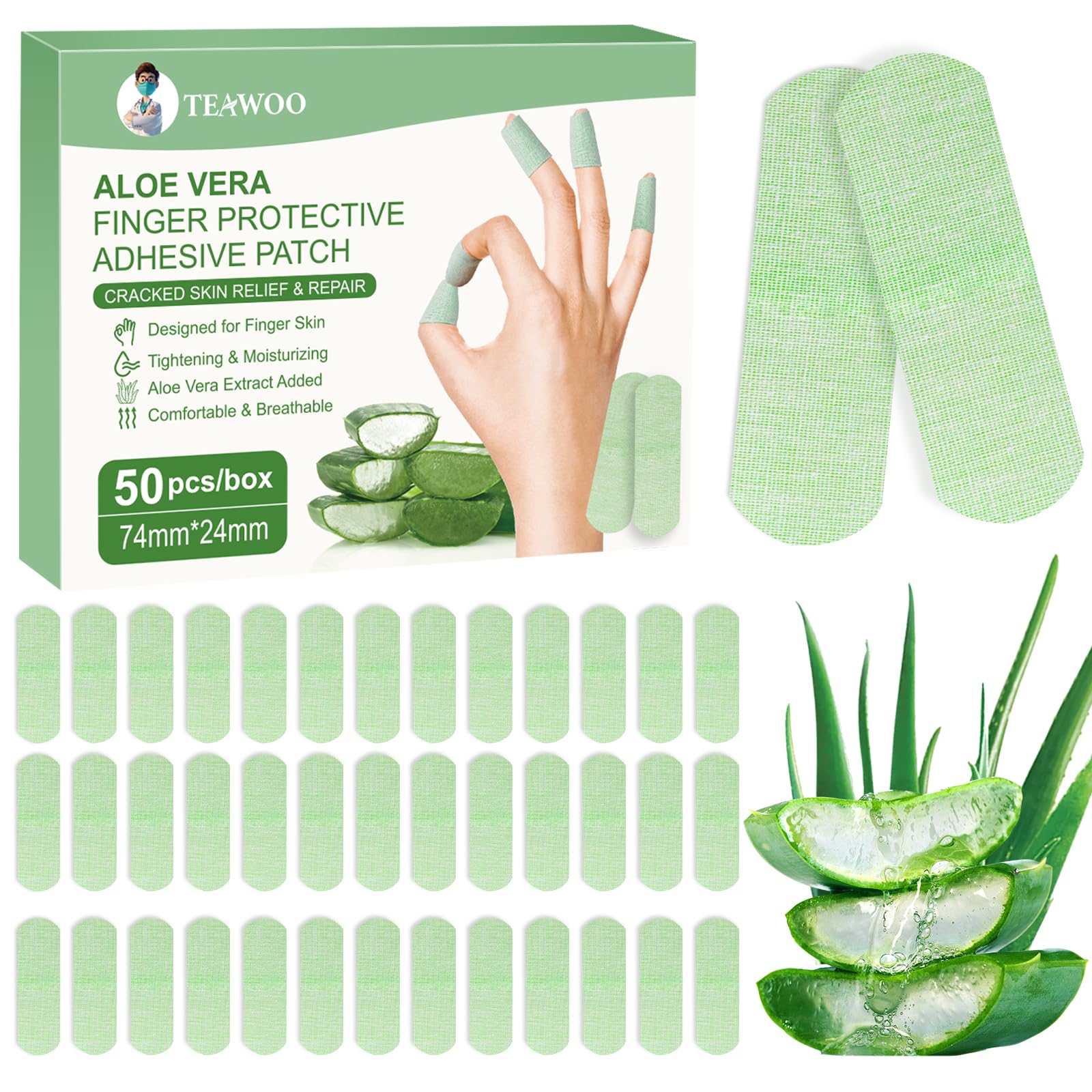 TEAWOO pansement traitant les mains crevassées; hydratation durable et soulagement.