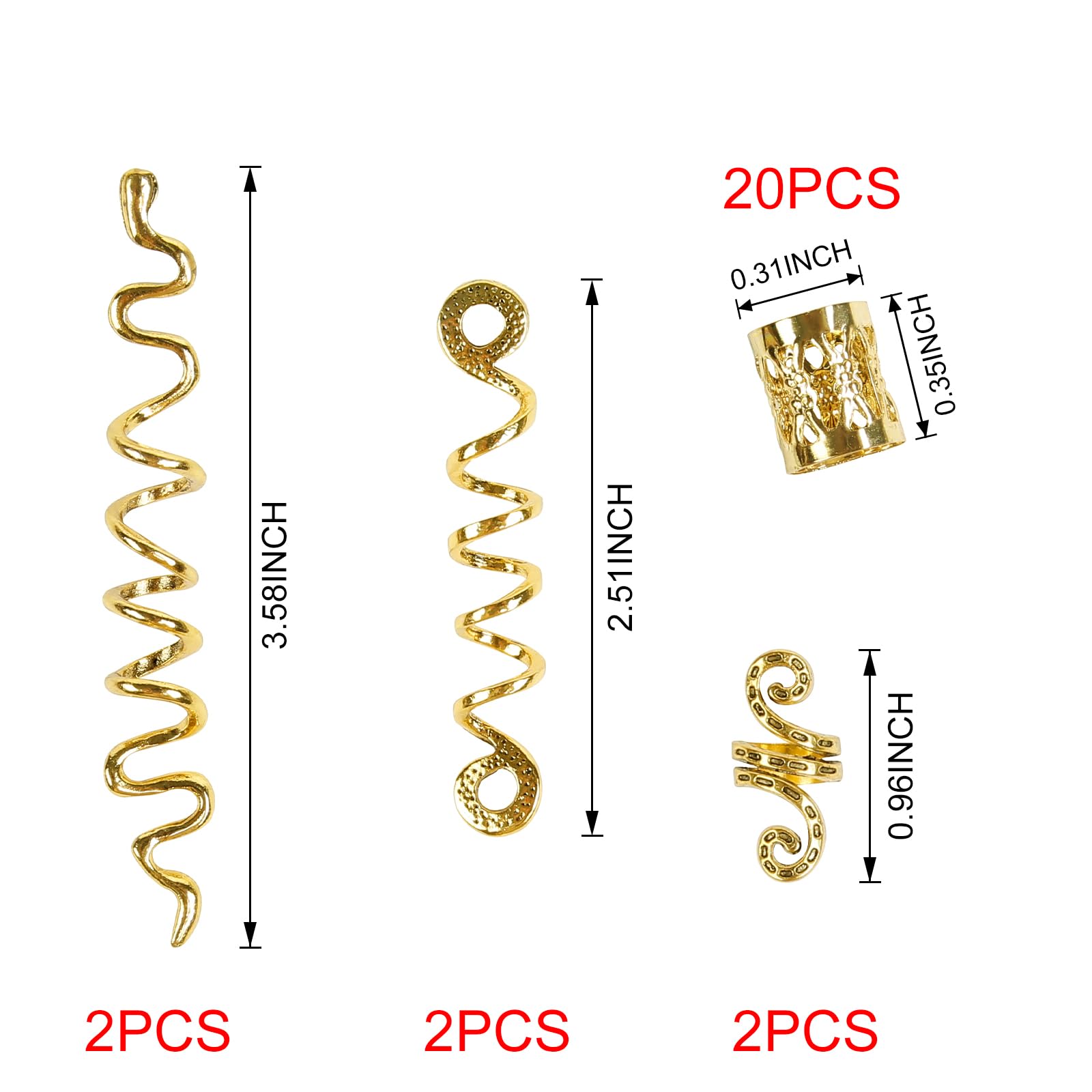 Boucles dorées TEBIEKOY pour cheveux, embellissement rapide et sûr.