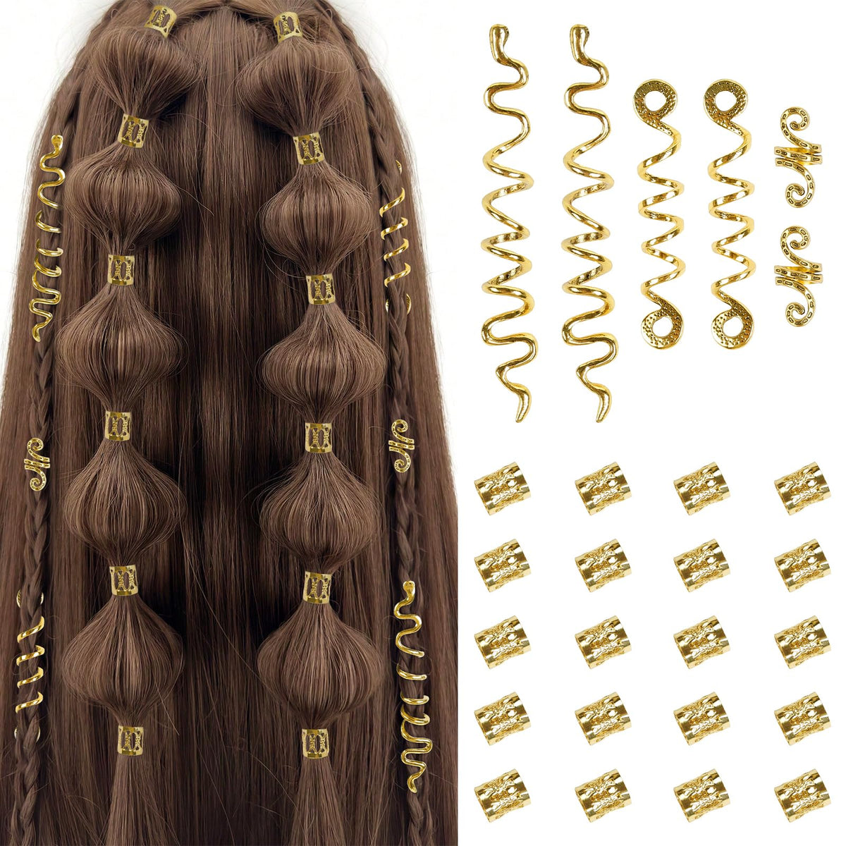Ensemble d'accessoires cheveux dorés TEBIEKOY, prêt pour tous les looks.