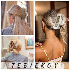 TEBIEKOY pince-cheveux couleur neutre olive beige brun noir, style polyvalent.