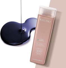 Shampoing Lumina violet Tec Italy protège les cheveux des UV et garde l'éclat.