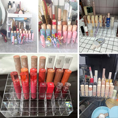 Tecbeauty etagere acrylique transparente pour rouges a levres et cosmétiques.