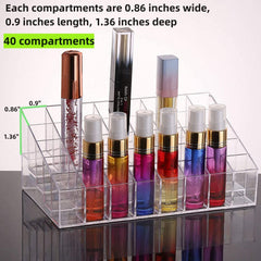 Tecbeauty rangement maquillage en acrylique transparent, organise rouges a levres et tubes.