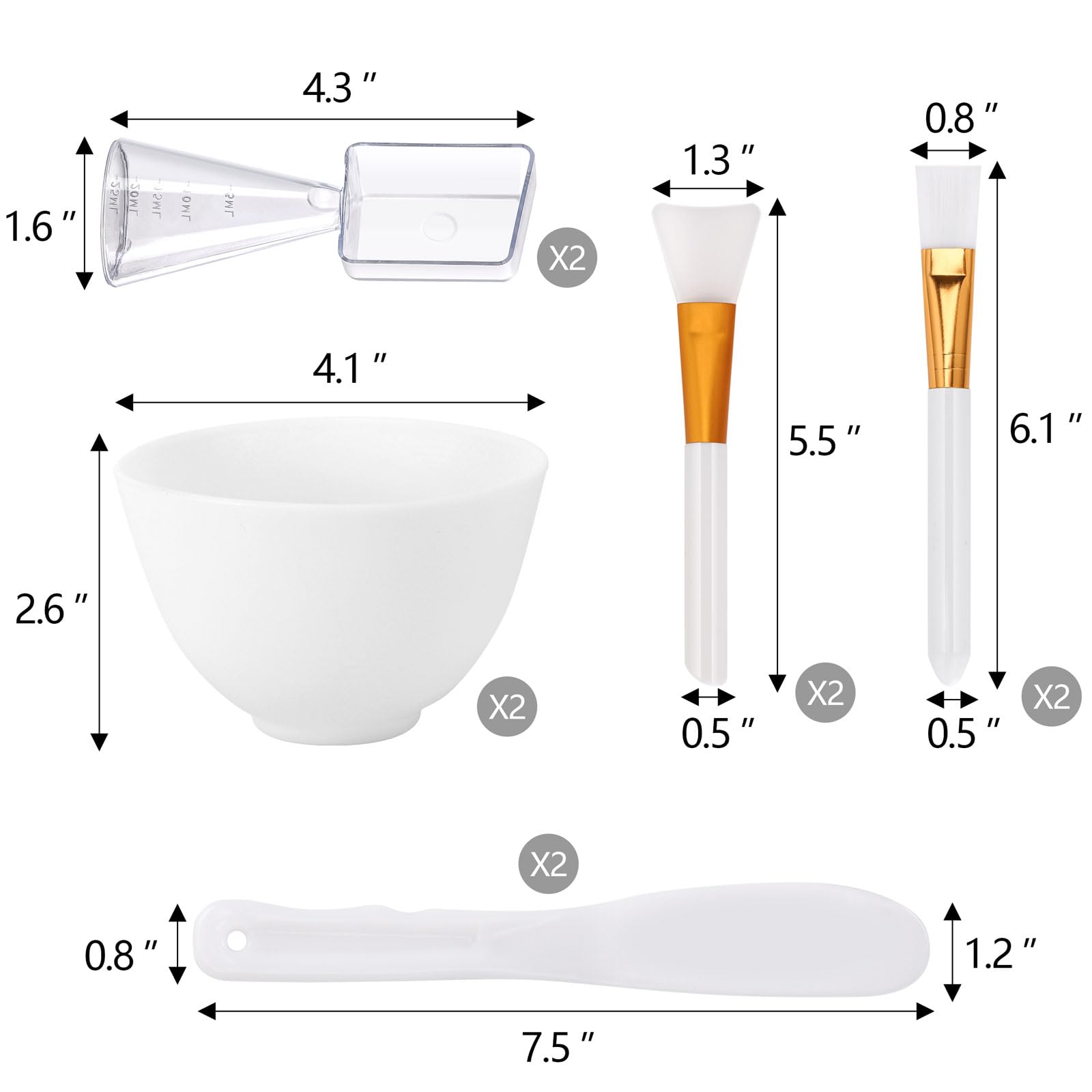 Tecbeauty spatules masque visage, outil pratique pour doser et appliquer.