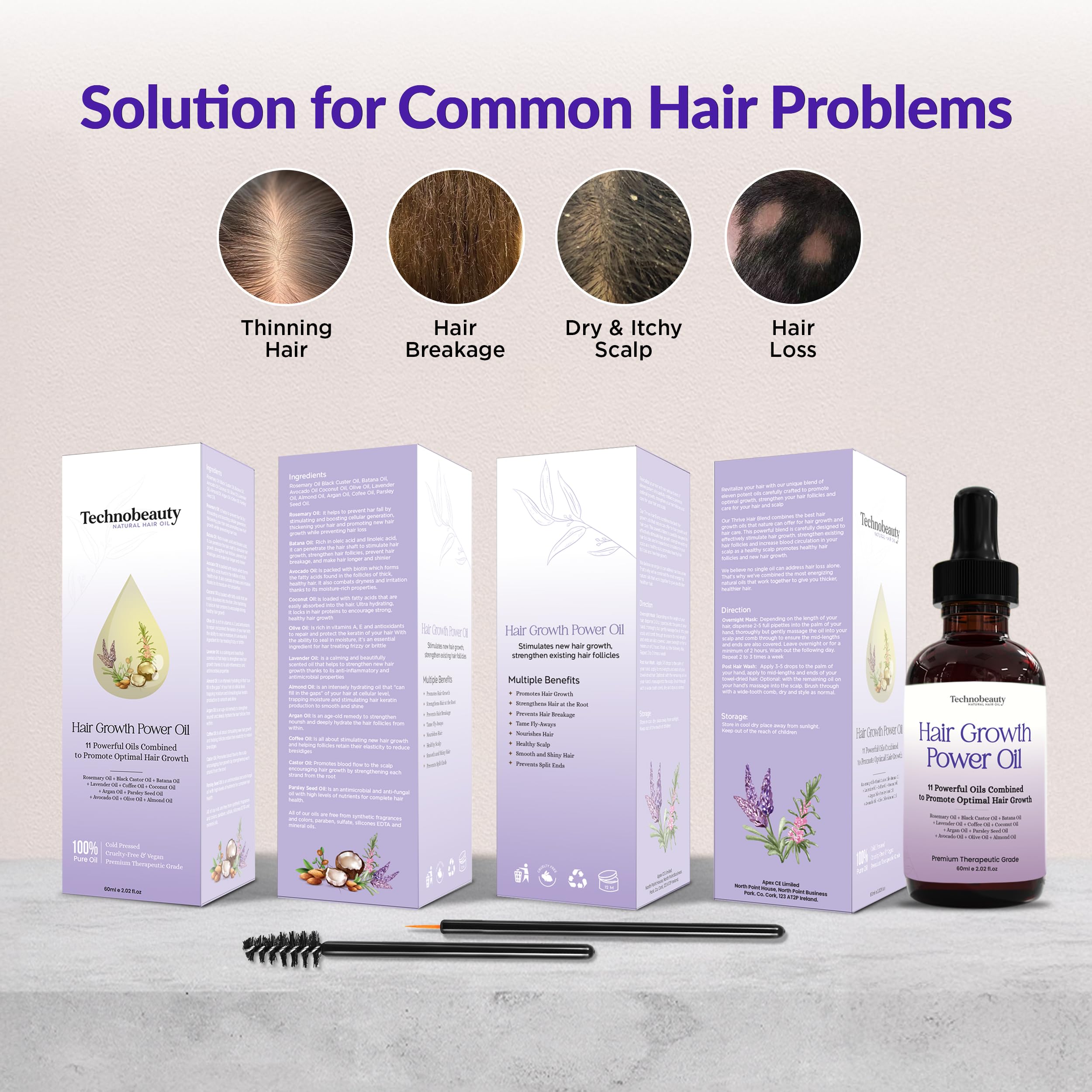 Technobeauty huile argan réparatrice des fibres capillaires
