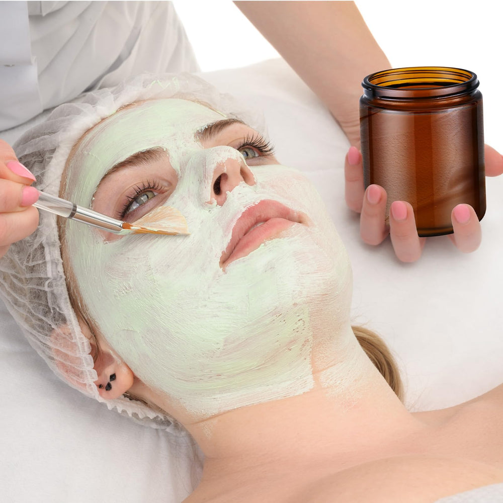 Bocal ambré Tecohouse 8oz pour crèmes et beurres corporels.