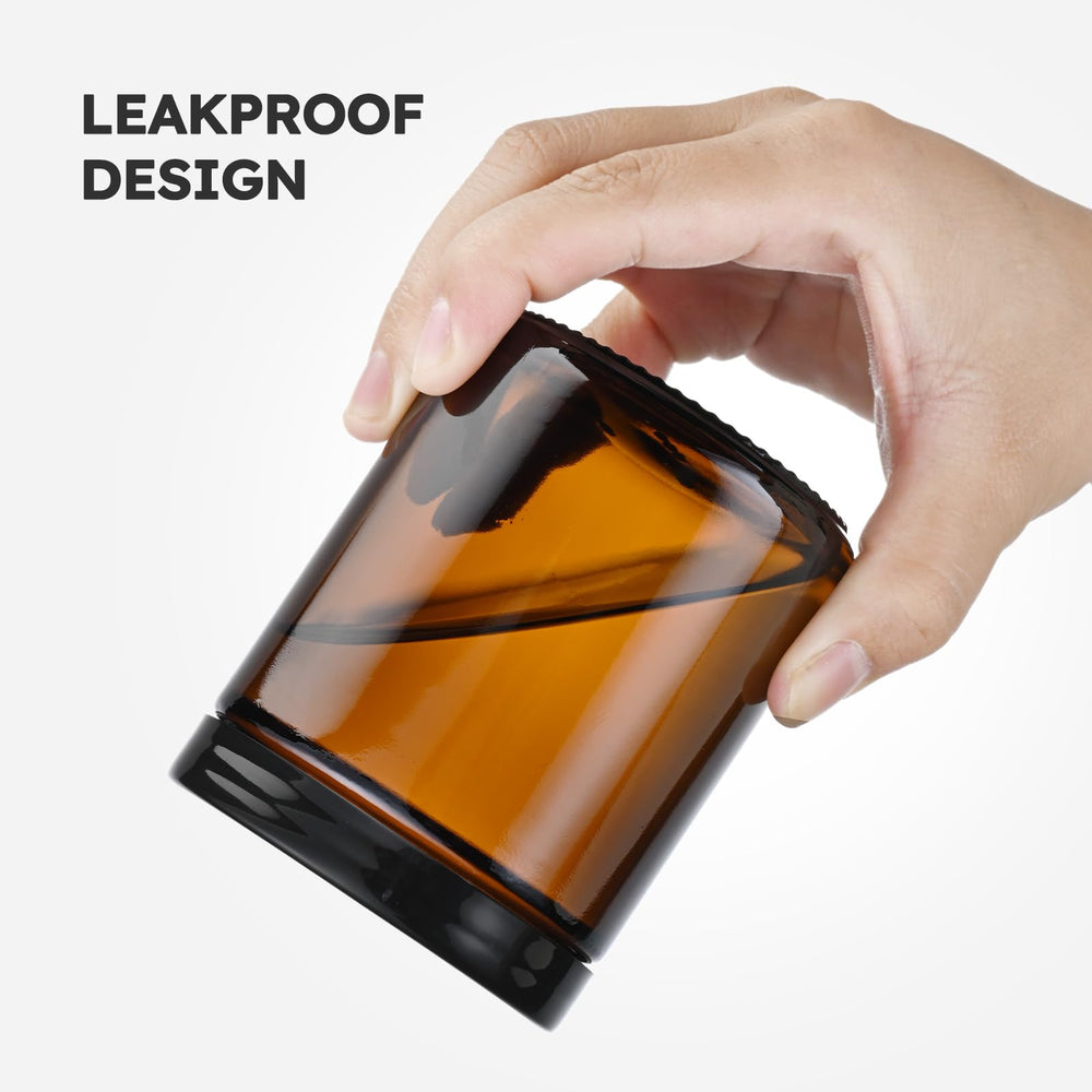 Bocal ambré Tecohouse 8oz idéal pour bougies artisanales.