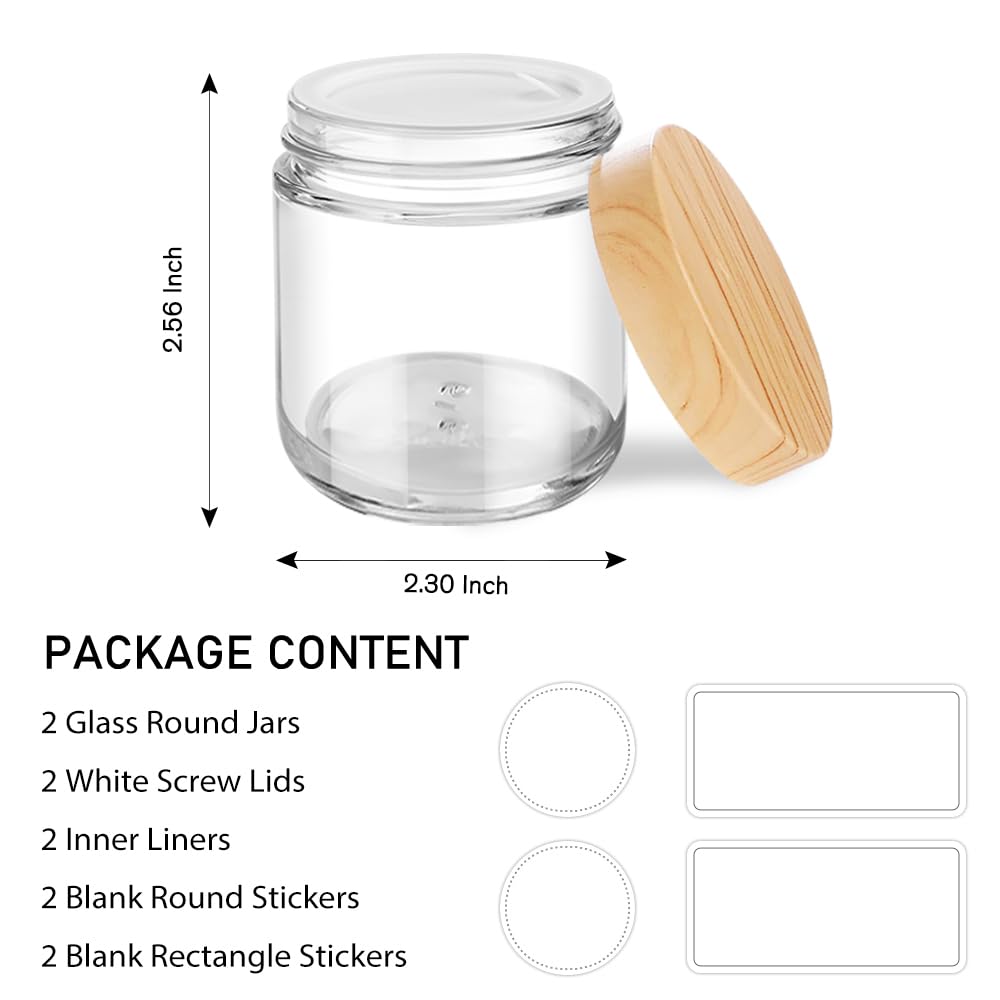 Tecohouse bocal en verre 4 oz idéal pour cosmétiques et échantillons à emporter
