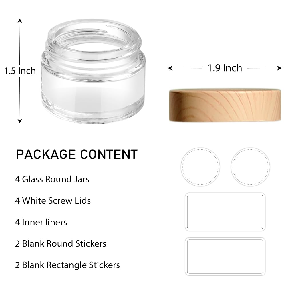 Lot Tecohouse de 4 bocaux verre 1 oz prêt à l’emploi