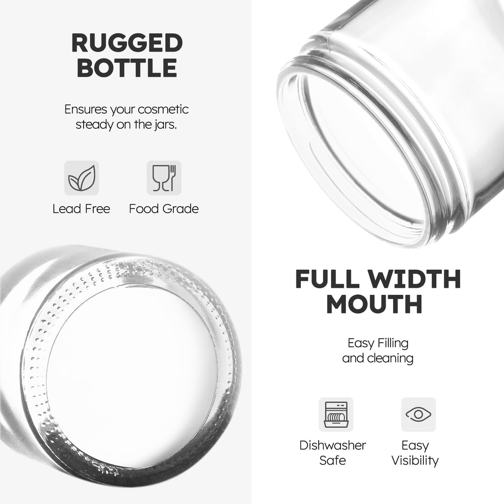 Tecohouse bocaux verre 2 oz avec couvercle bois, transport pratique pour échantillons