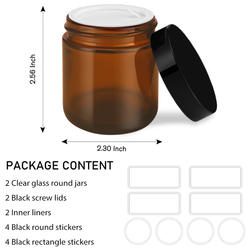 Tecohouse bocaux ambre avec ouverture-large: remplissage et utilisation faciles.