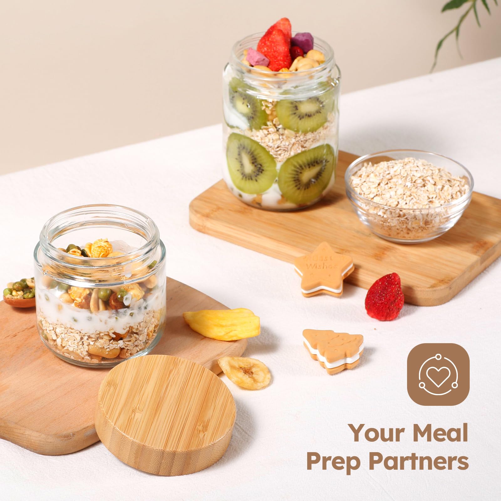 Tecohouse lot de 6 bocaux pour préparation des repas, durable.