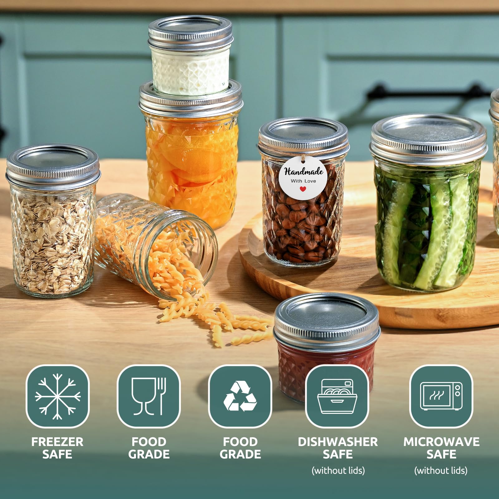 Tecohouse cadeau pratique: lot de deux bocaux Mason pour cadeaux gourmands.