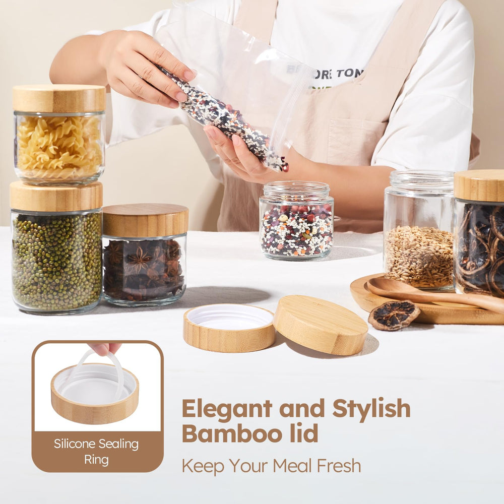 Tecohouse bocaux polyvalents pour snacks, fruits secs et sauces.
