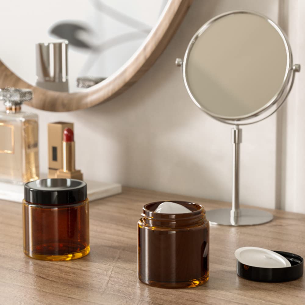 Verre ambré Tecohouse 4 oz, verre épais et bouchon intérieur hermétique