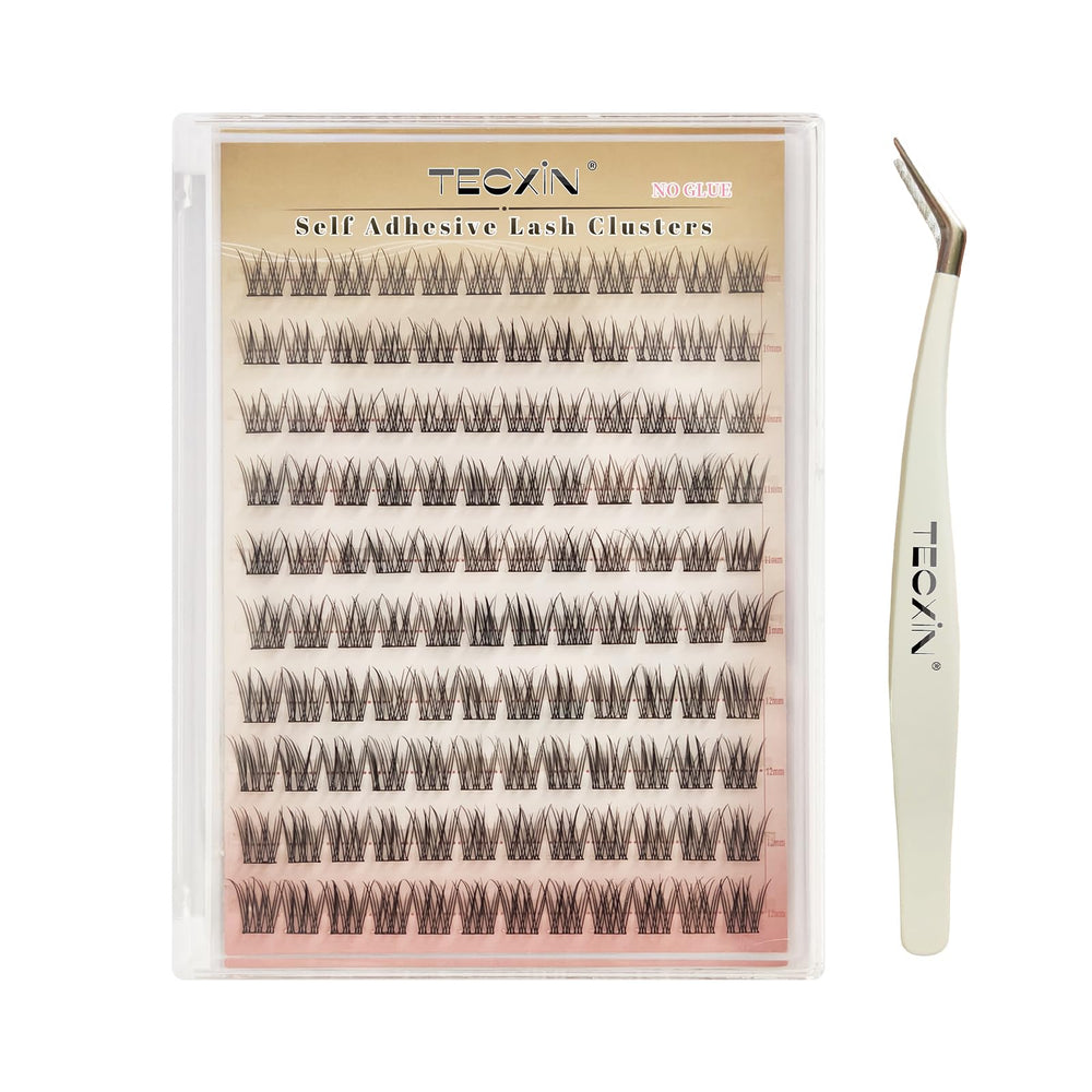 Tecxin Mix : emballage des faux cils clusters auto-adhésifs faciles à utiliser.