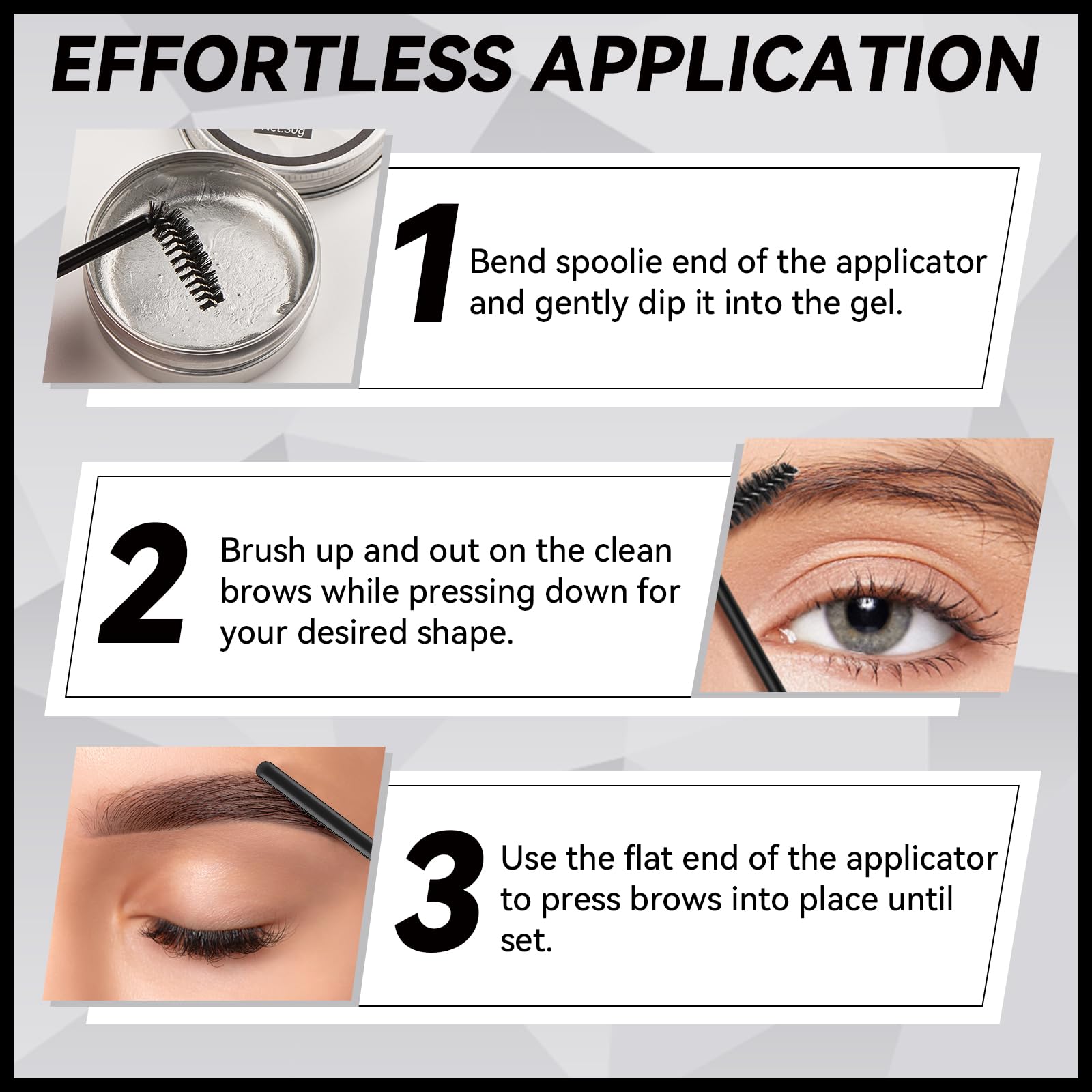 Teenanseen Gel Sourcils Incolore, kit simple avec accessoires inclus
