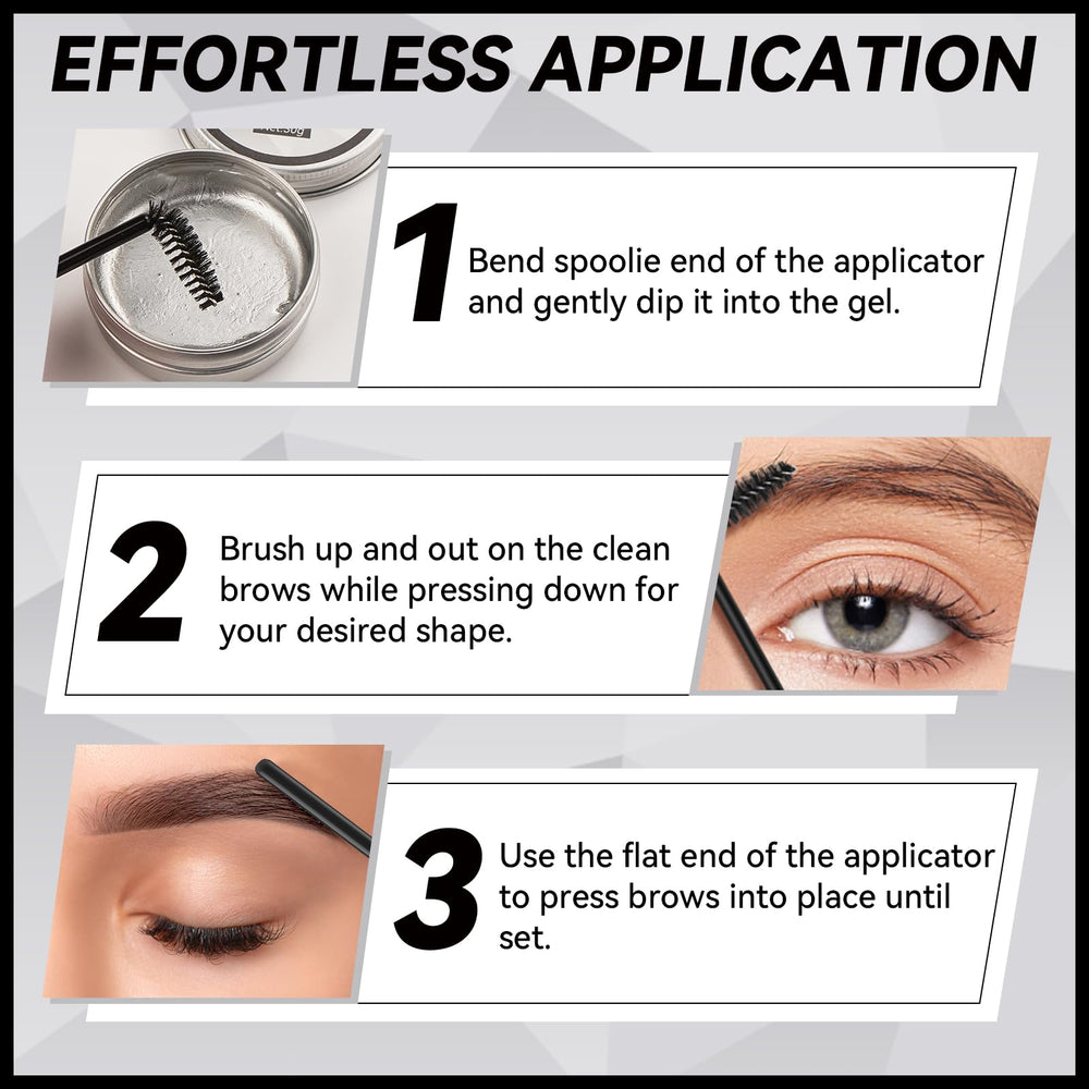 Teenanseen Gel Sourcils Incolore, kit simple avec accessoires inclus