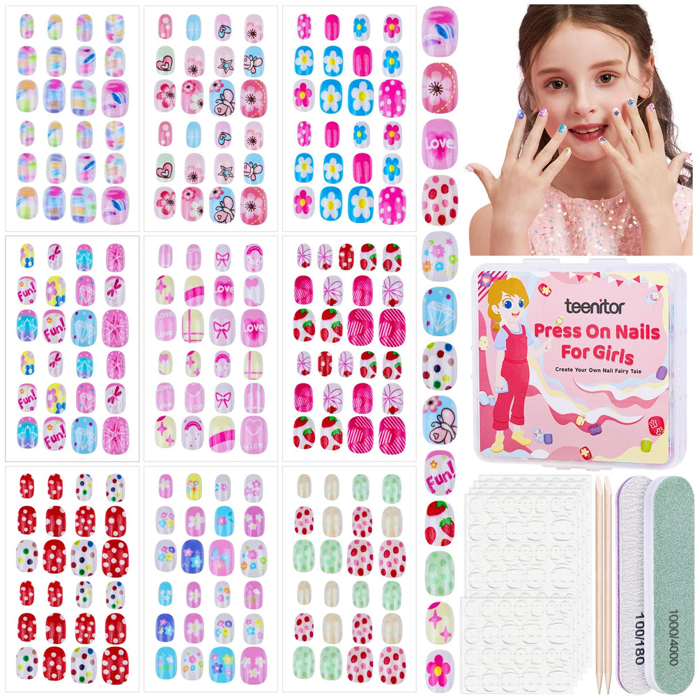 Teenitor 216pcs, ongles press‑on design fleurs, pour un look rapide et charmant.