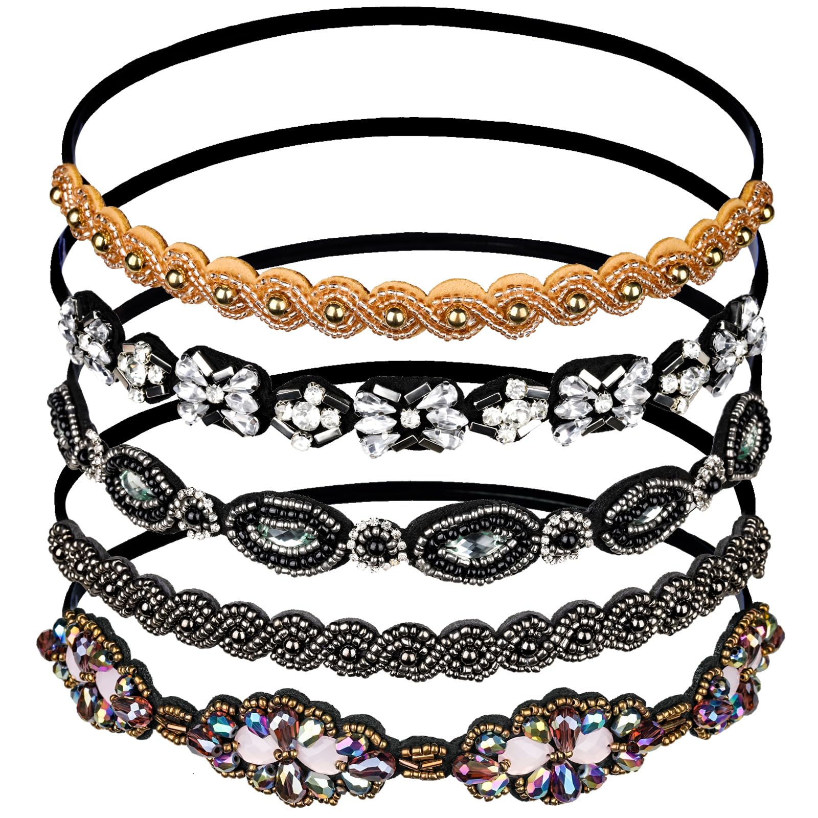 Bandeaux Teenitor ornés de perles et strass pour un look glamour.