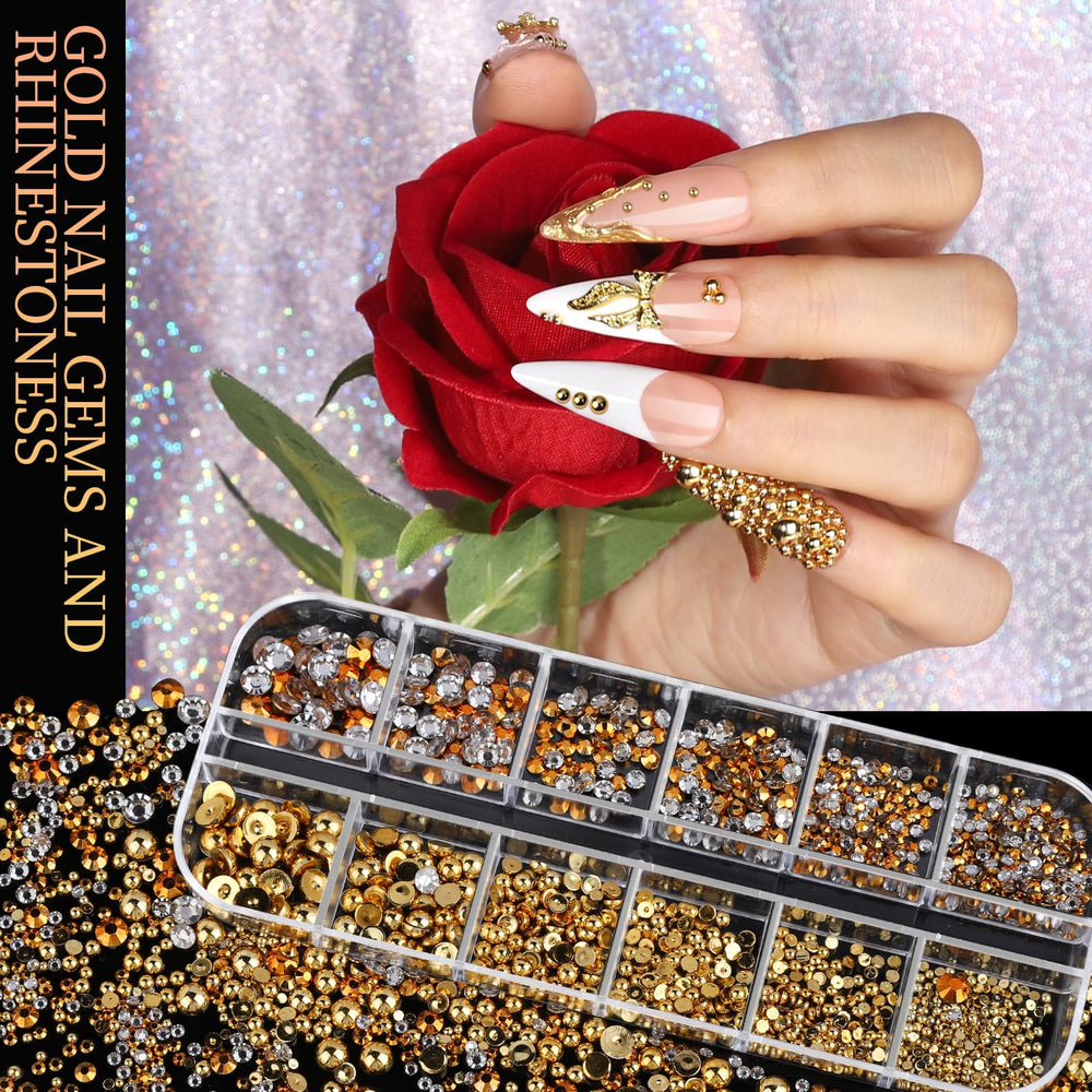 Teenitor billes or nail beads dorées: touches scintillantes.