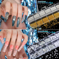 Teenitor caviar beads sur ongles, texture et profondeur ajoutées.