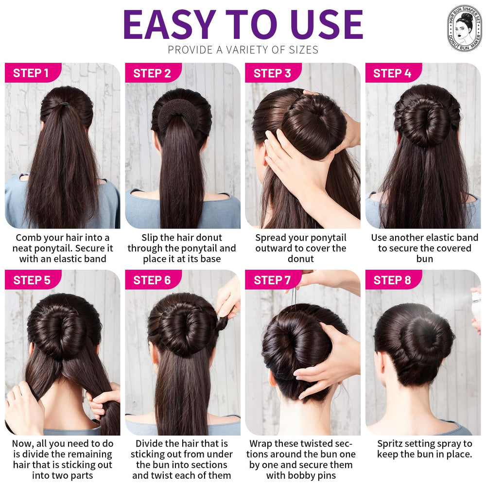 Teenitor chignon donut large pour plus de volume et stabilité.