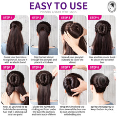 Teenitor chignon donut large pour plus de volume et stabilité.