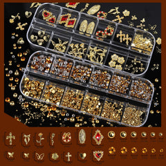 Teenitor coeurs bijoux or 3D ongles: accents élégants et luxueux.