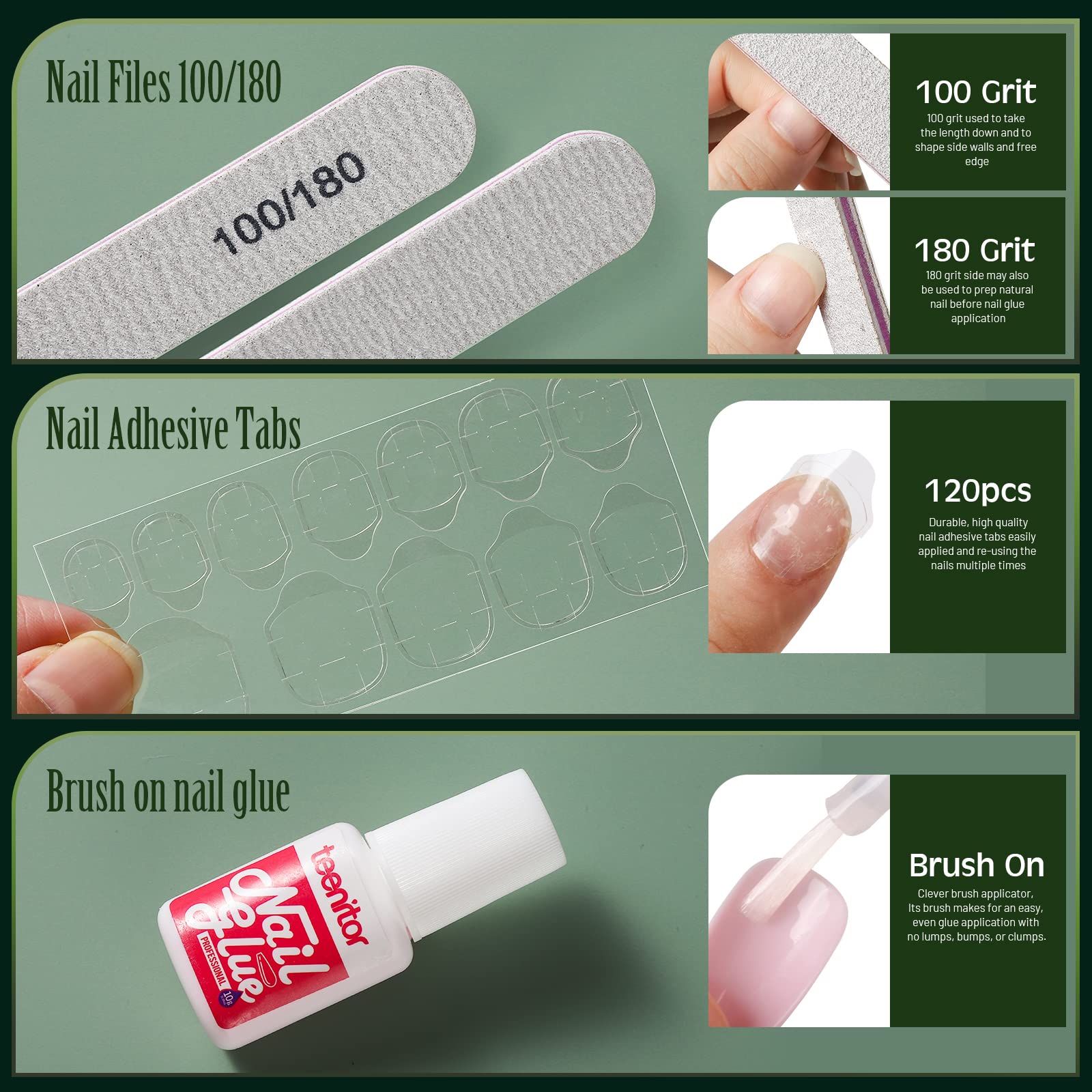 Teenitor décorations stickers adhésifs ongles pour motifs faciles à appliquer.