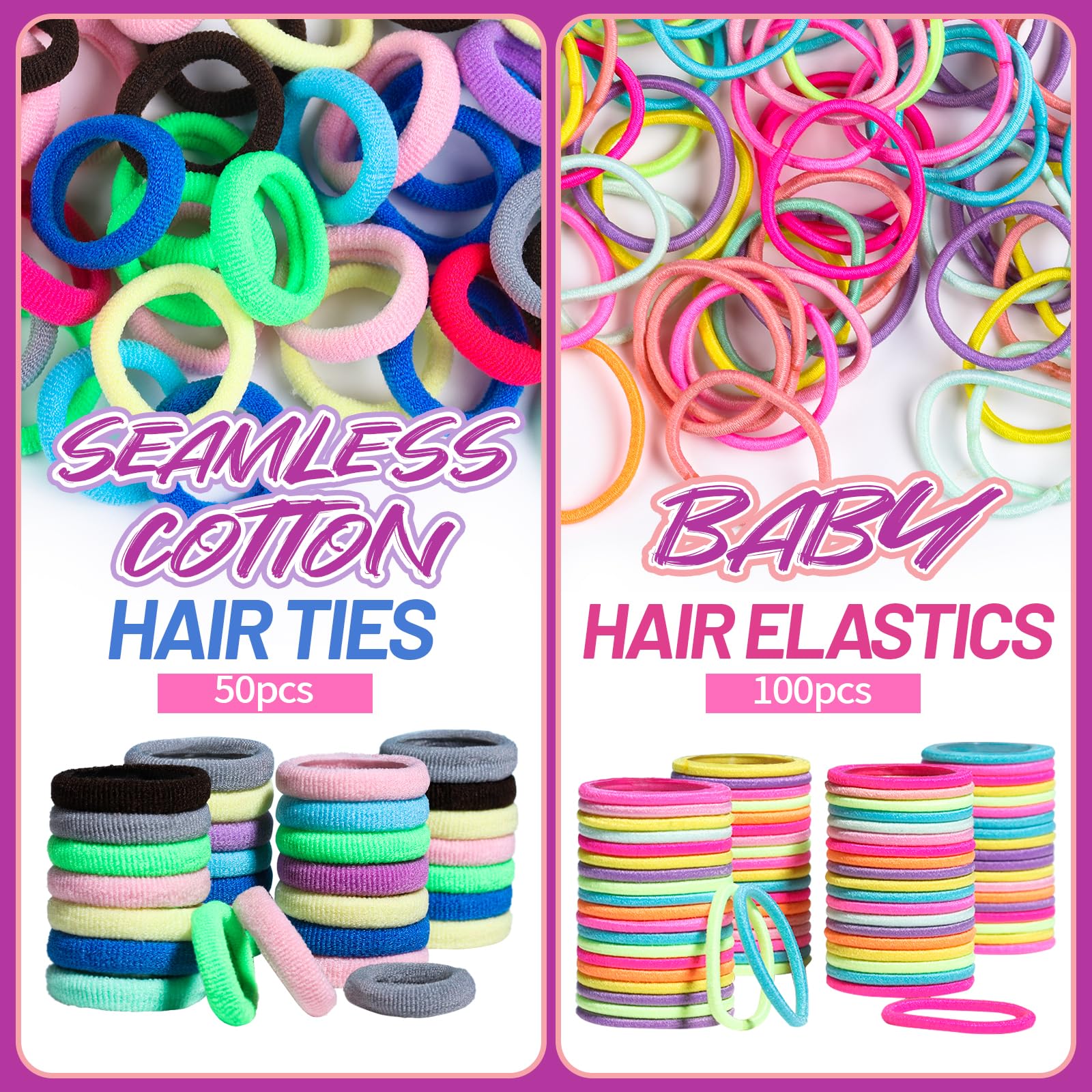 Teenitor elastiques coton sans couture, douceur sûre pour tous types de cheveux.