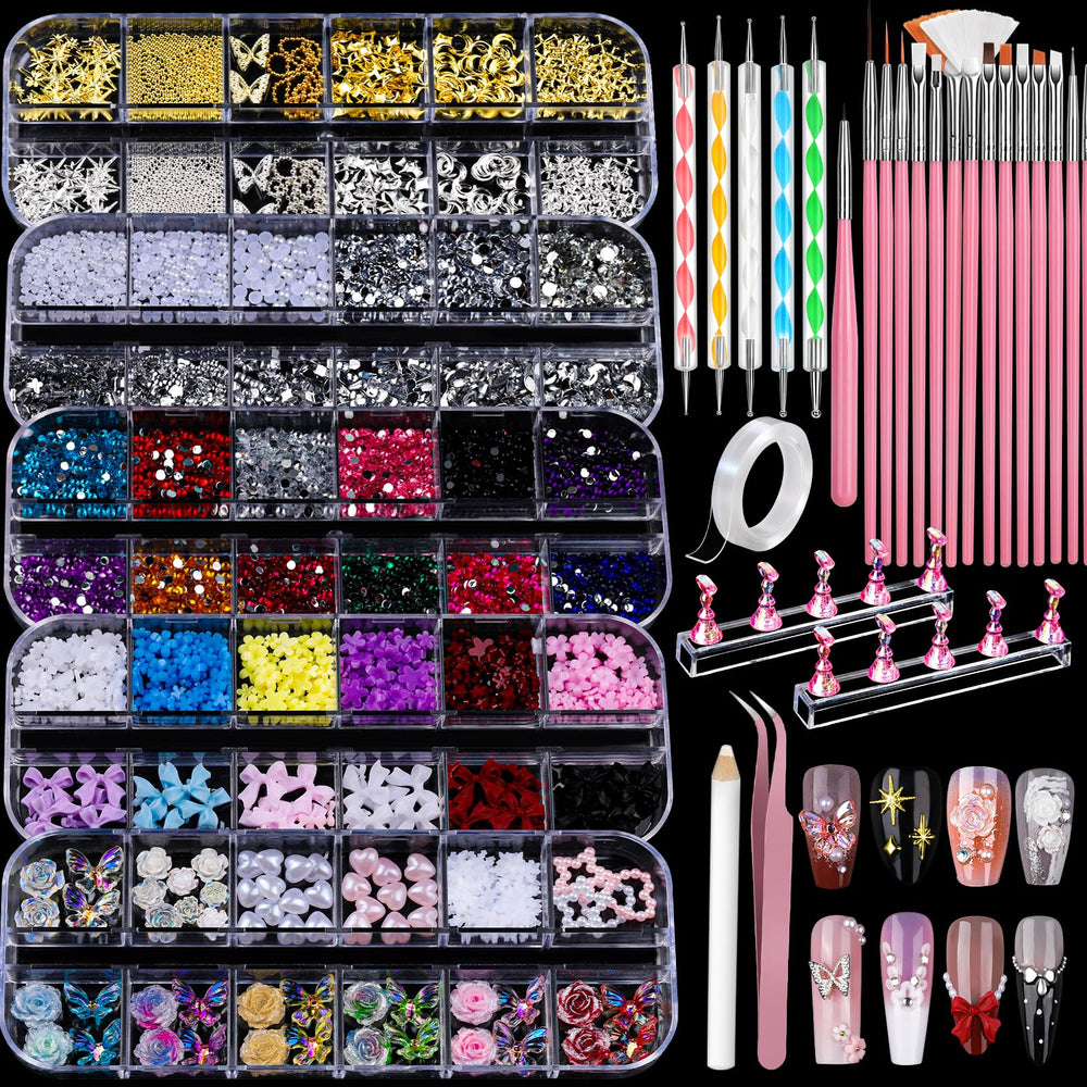 Ensemble Teenitor Nail Art – vue d'ensemble pour designs faits maison faciles.
