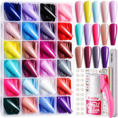 Teenitor ensemble d'ongles artificiels longs ballerine, prêt pour des looks variés sans effort.